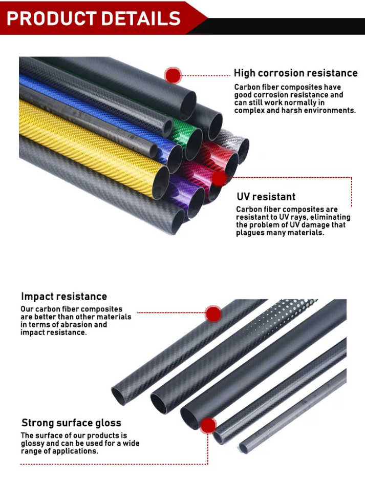 nqfiberglassmesh | 26mm 30mm 50mm 100mm Large Carbon Fiber Expandable Round Pipe Hexagonal Rectangular Square Octagonal Carbon Fiber Tube